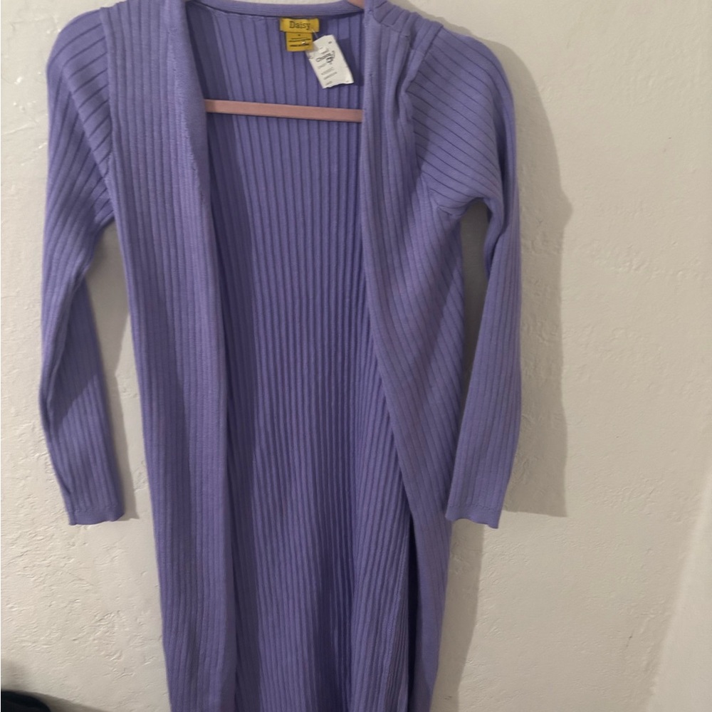 Daisy Lavender Ribbed Cardigan - Picture 8 of 12